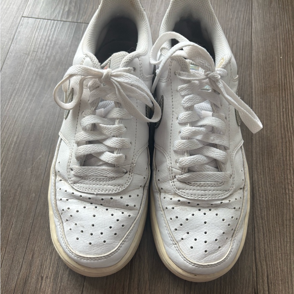 Nike Air Force Ones with Metallic Check